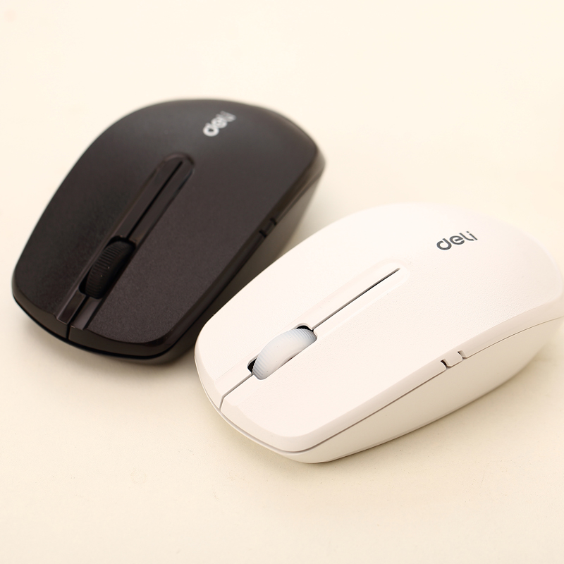 得力3738无线鼠标 黑色白色创新节能办公笔记本鼠标 游戏电脑鼠标