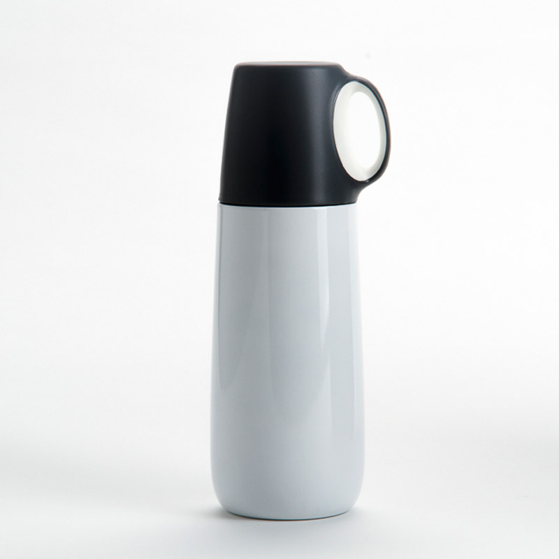 荷兰XD DESIGN Bopp 都市双层不锈钢带杯保温瓶 带把手 带杯子