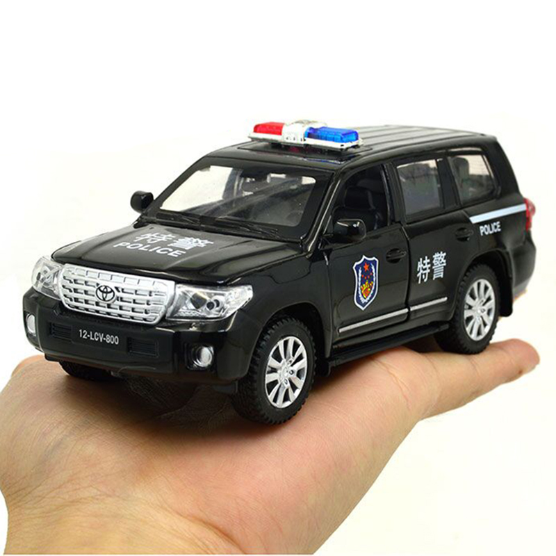 合金警车仿真模型儿童玩具小汽车120救护警察车声光回力越野警车