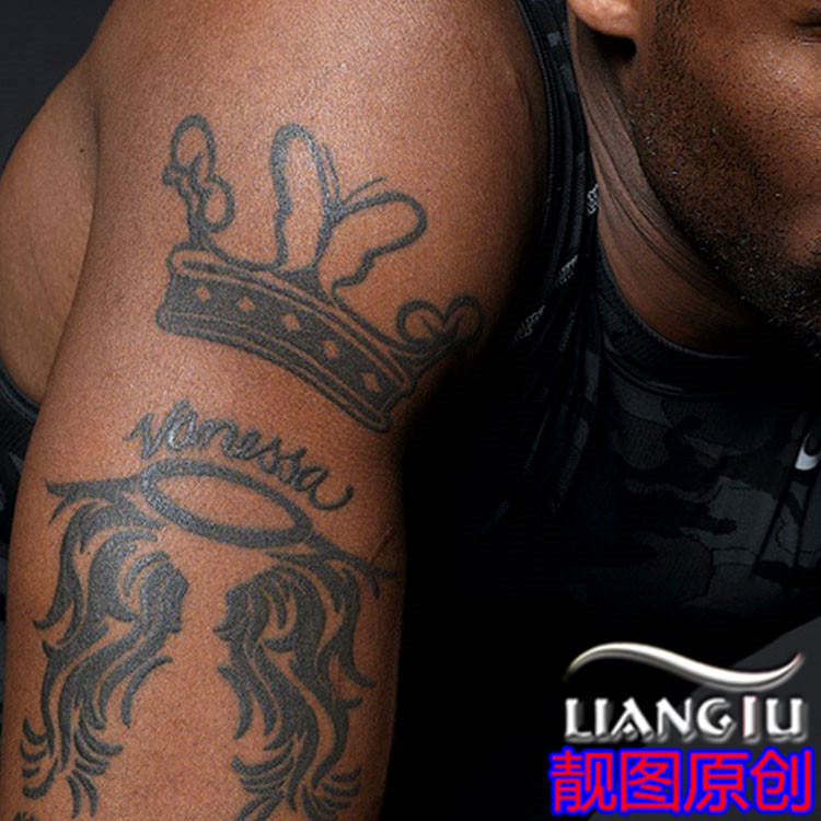 科比KOBE同款手臂纹身贴 花臂 皇冠翅膀纹身贴纸 NBA篮球球星刺青
