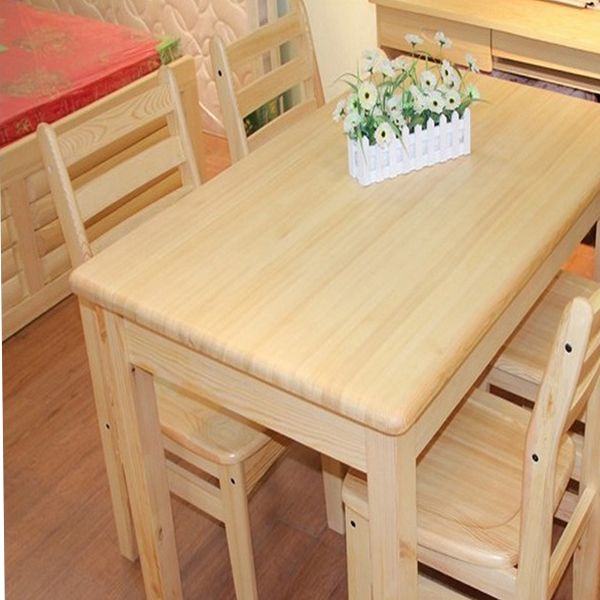 特价实木桌松木餐桌椅 饭店快餐店餐桌椅家用小户型桌椅一桌四椅