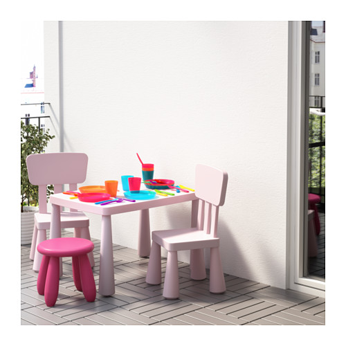 广州宜家代购 玛莫特 儿童桌, 室内/户外 浅蓝 粉红色602.675.67