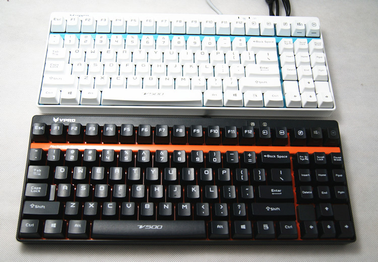 雷柏v500 机械游戏键盘 机械键盘 黑轴 青轴游戏键盘 有线背光