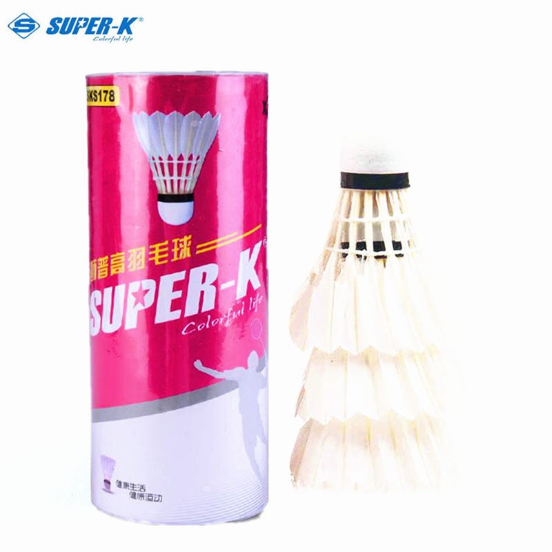 SUPER-K/狮普高3只装羽毛球初级训练用球 家庭娱乐用球买十送十二