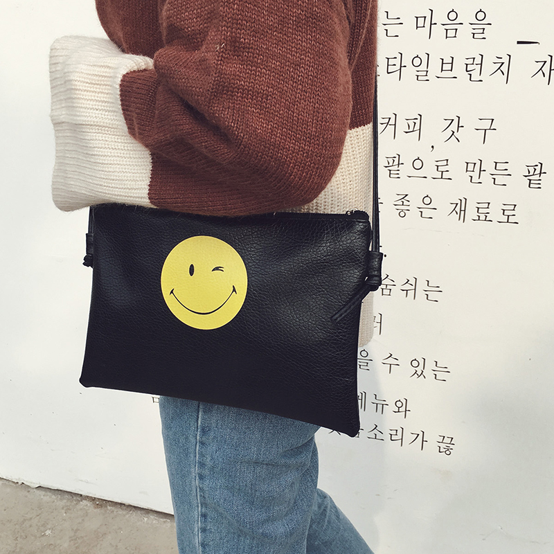 韩版ulzzang原宿pu皮个性斜跨包女单肩包手拿信封包女包学生包包