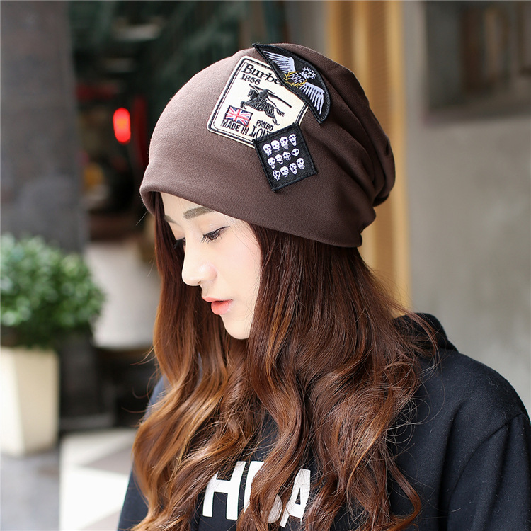 帽子女春秋韩版潮户外运动帽男女通用可调节贴布包头巾套头月子帽