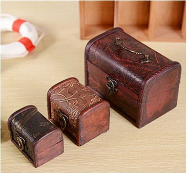 包邮中式小木盒复古木质首饰盒元宝玉石水晶收纳盒风水摆件木盒子
