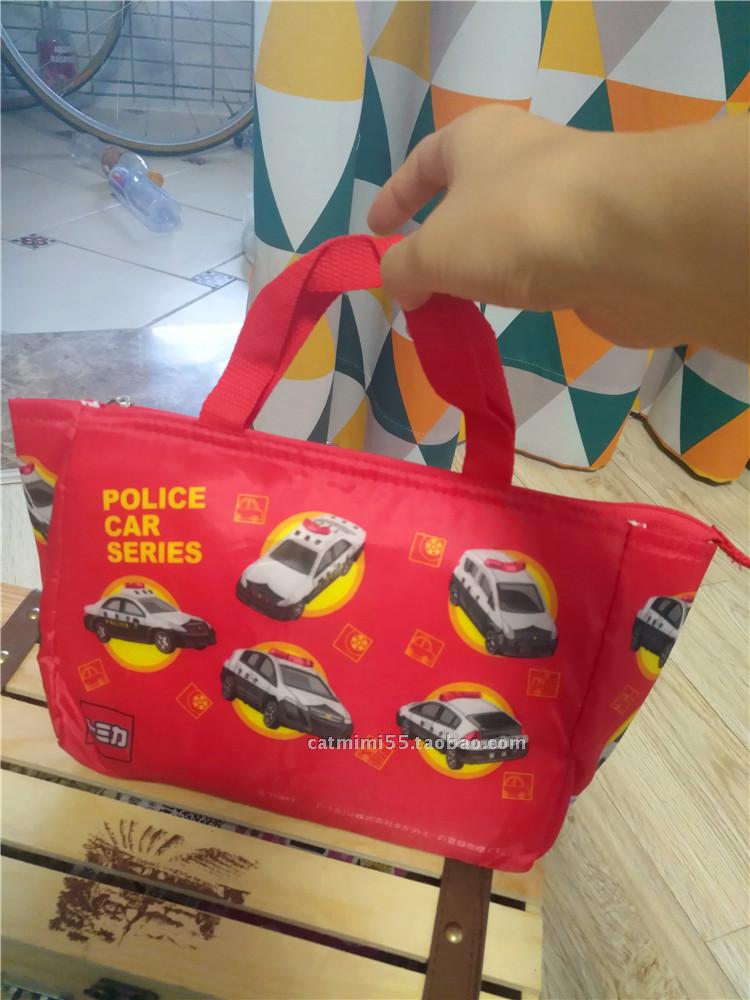 日本TAKARA TOMY多美卡 警车 红色保温包 冰包 便当包 手提包
