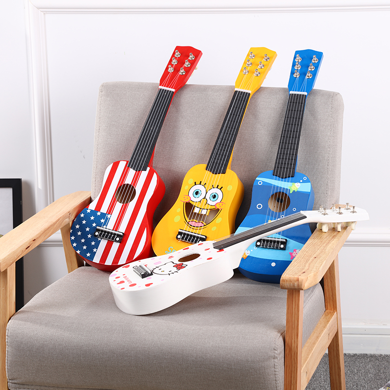 儿童吉他尤克里里玩具六弦初学可弹奏仿真木质小吉他初学启蒙乐器