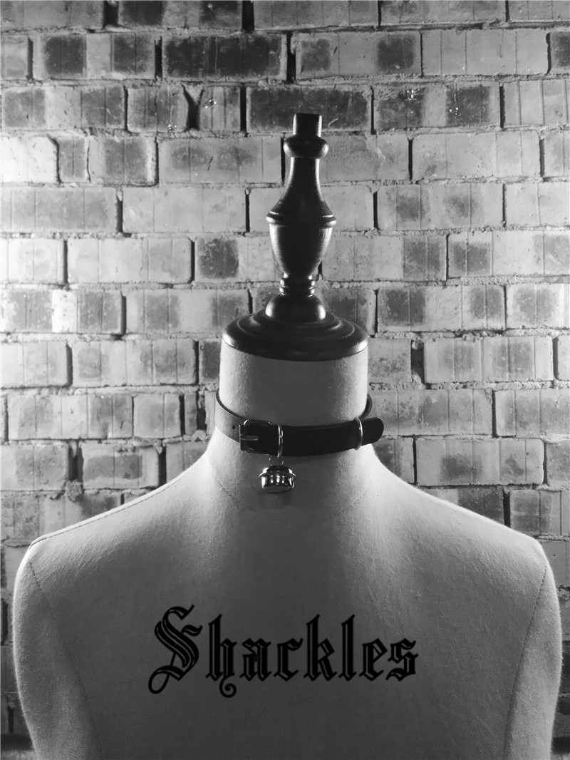 SHACKLES定制choker 手工皮质项圈 铃铛颈带 K9暗黑系 SM用品