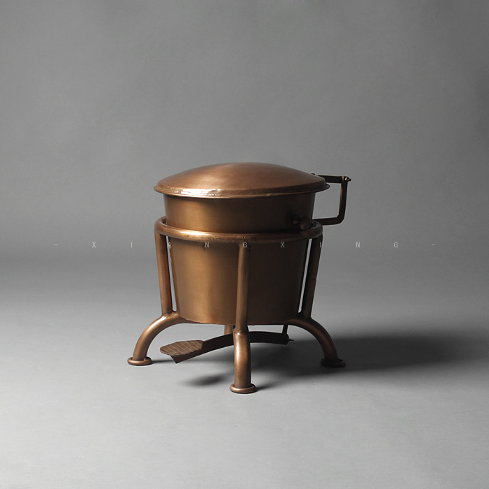 象形design欧式复古怀旧工业艺术风格垃圾桶全铜制带盖小型垃圾桶
