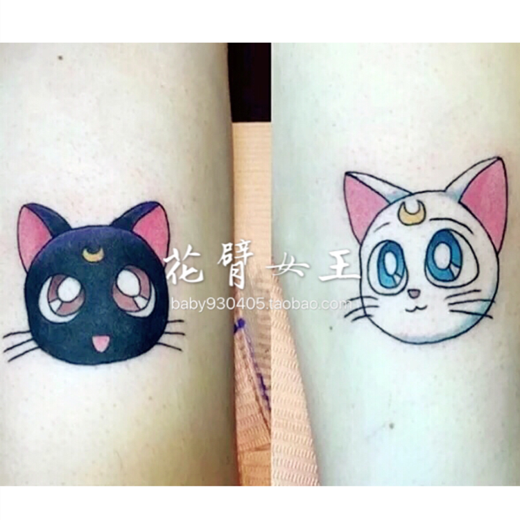 【花臂女王】软妹美少女猫咪纹身贴  6月28新版一对大的两对小的