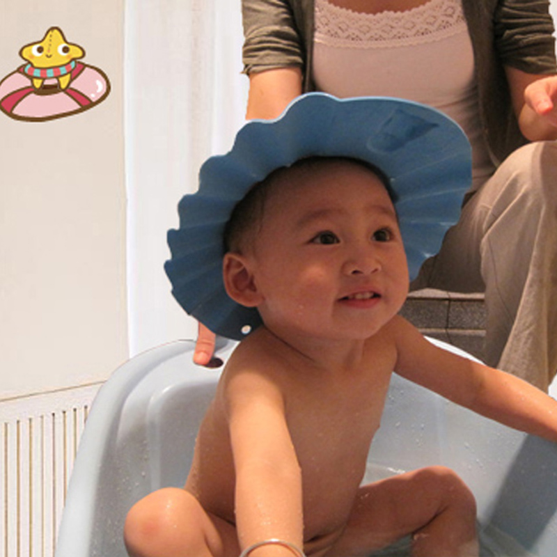KORBIE考比洗头儿童浴帽可调节加厚洗澡防水理发帽子婴幼儿洗发帽