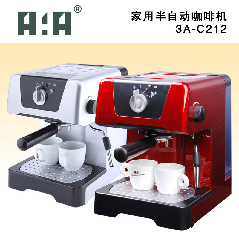 AAA 3A-C212家用意式半自动咖啡机15BARZ高压泵式蒸送咖啡杯一对