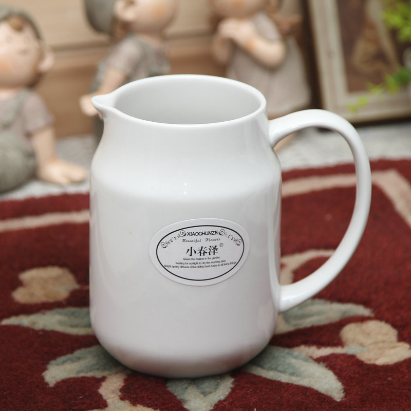 微瑕疵全白釉陶瓷水罐奶壶 美术生素描写生道具 静物陶罐花瓶花器
