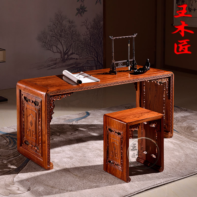 红木琴桌刺猬紫檀竹节简约实木桌椅古筝琴台茶艺凳