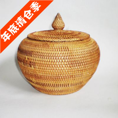 越南进口藤编  普洱茶包装盒纯手工秋藤编织竹箩竹篓 存茶罐