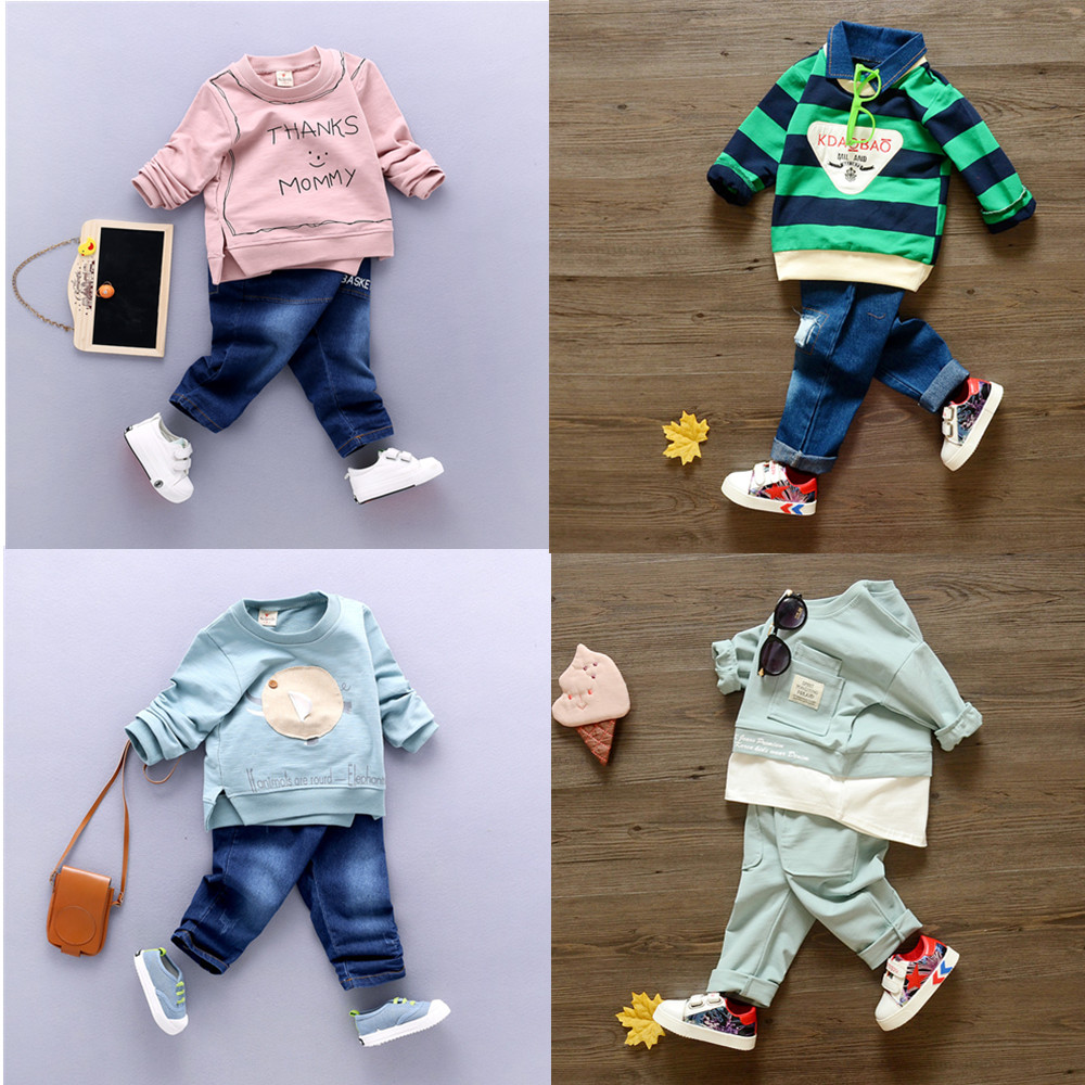 2017新款童装春款 男童 女宝宝婴儿童衣服长袖套装0-1-2-3-4-5岁