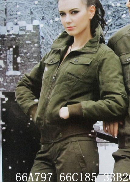 特价陆海空66A797冬装加厚短款中年女棉衣纯棉军绿色韩版连帽外套