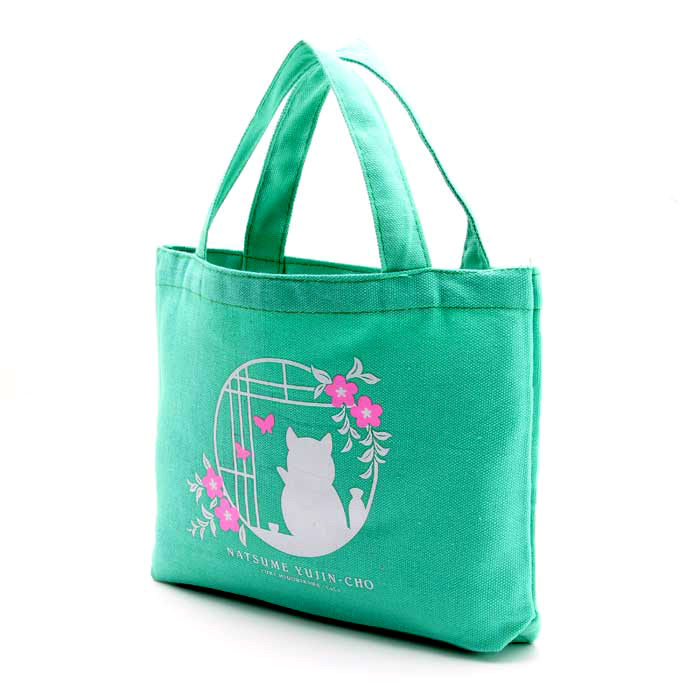 俏精灵 绿色猫老师可爱手提帆布小拎袋便当袋小物收纳袋 B702