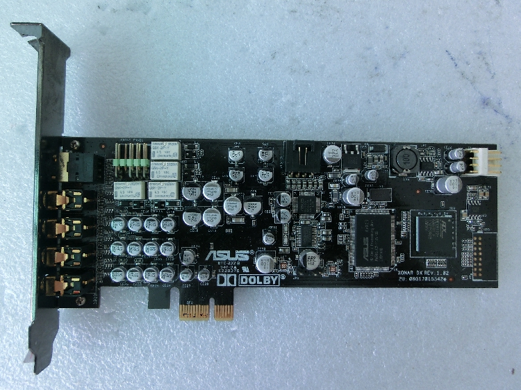 华硕原装拆机 XONAR- DX 7.1声道 全固态电容 PCI-E 独立声卡