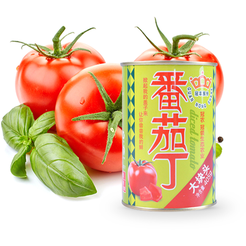 【冠农股份_番茄丁405g*5罐】2015年产新疆西红柿块去皮新鲜有机