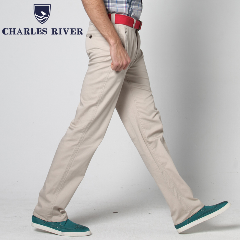 Charles River/查理士河男士休闲裤宽松薄款夏季裤子直筒中腰男裤