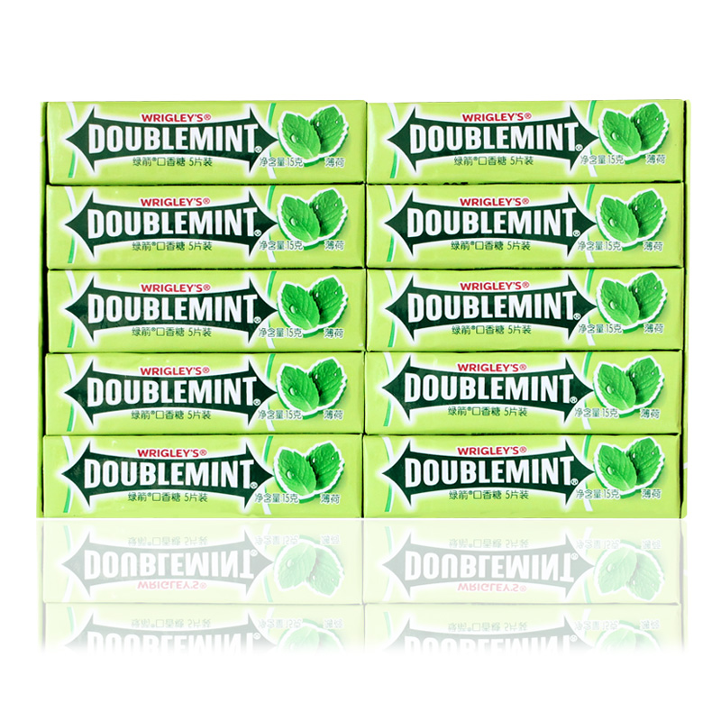 绿箭口香糖100片薄荷味 箭牌20条整盒装泡泡糖批发休闲零食品包邮