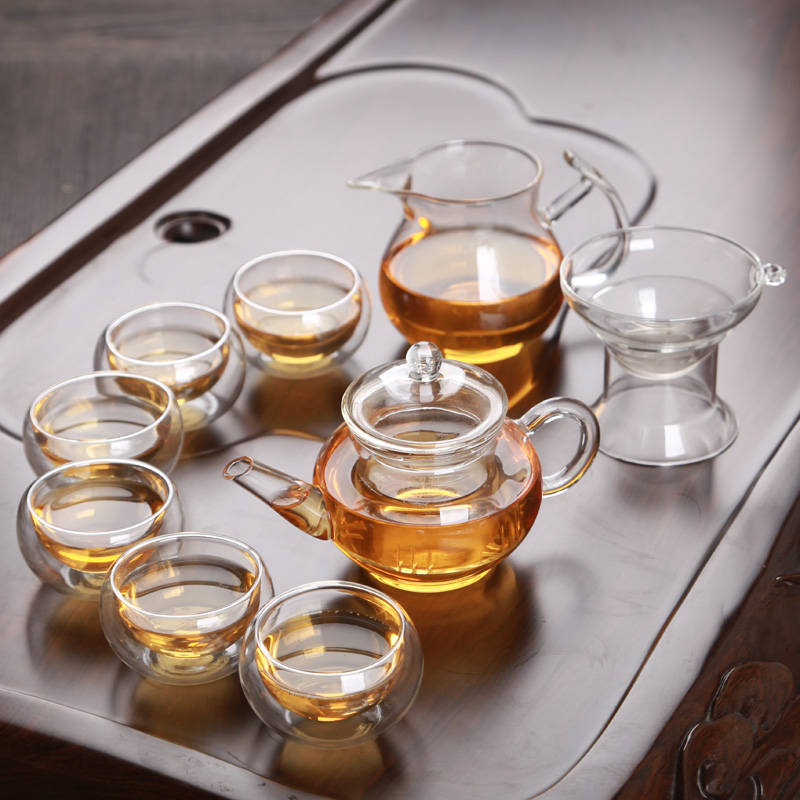 防烫耐热高温玻璃功夫茶具套装玻璃茶壶整套泡茶壶过滤普洱红茶杯