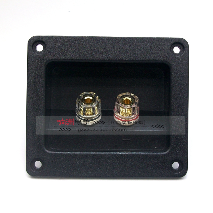 纯铜水晶音箱两位纯铜发烧接线盒 音响2位接线盒 音箱2位接线柱