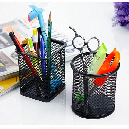 创意时尚多功能方笔筒学生桌面圆形笔桶收纳盒工具办公文具用品