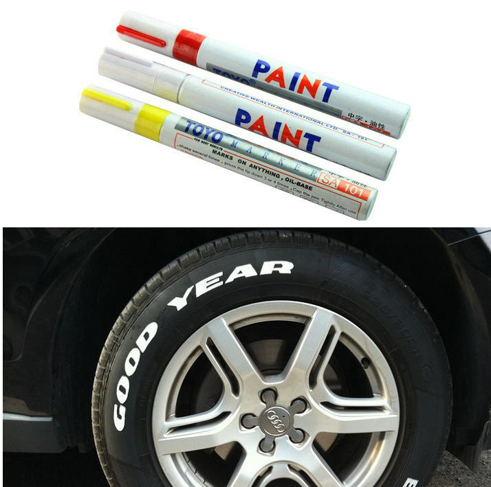 汽车摩托车改装轮胎笔彩色图画笔胎笔补漆笔油性油漆笔轮胎画笔