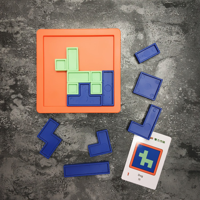 正版Classic Tangram 创造性的智力拼图玩具 60个挑战比赛的模式