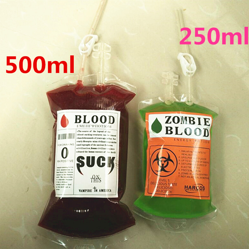 吸血鬼日记 500ml血袋 血浆 血液饮料 创意果汁 奶茶 红酒 包装袋