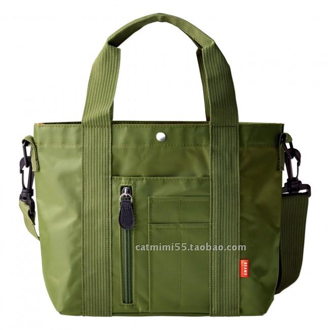 日本杂志款  beams MA-1 潮人 军绿色 休闲 斜挎包 手提包 便当包