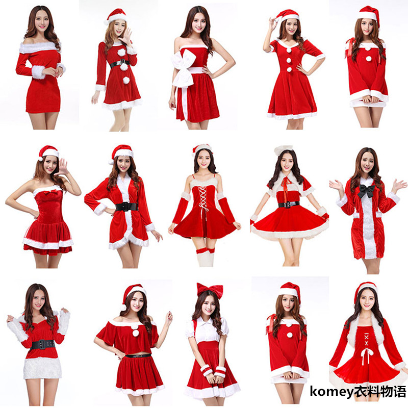 圣诞节服装成人女兔女郎性感cos舞会红色圣诞老人衣服ds演出服装