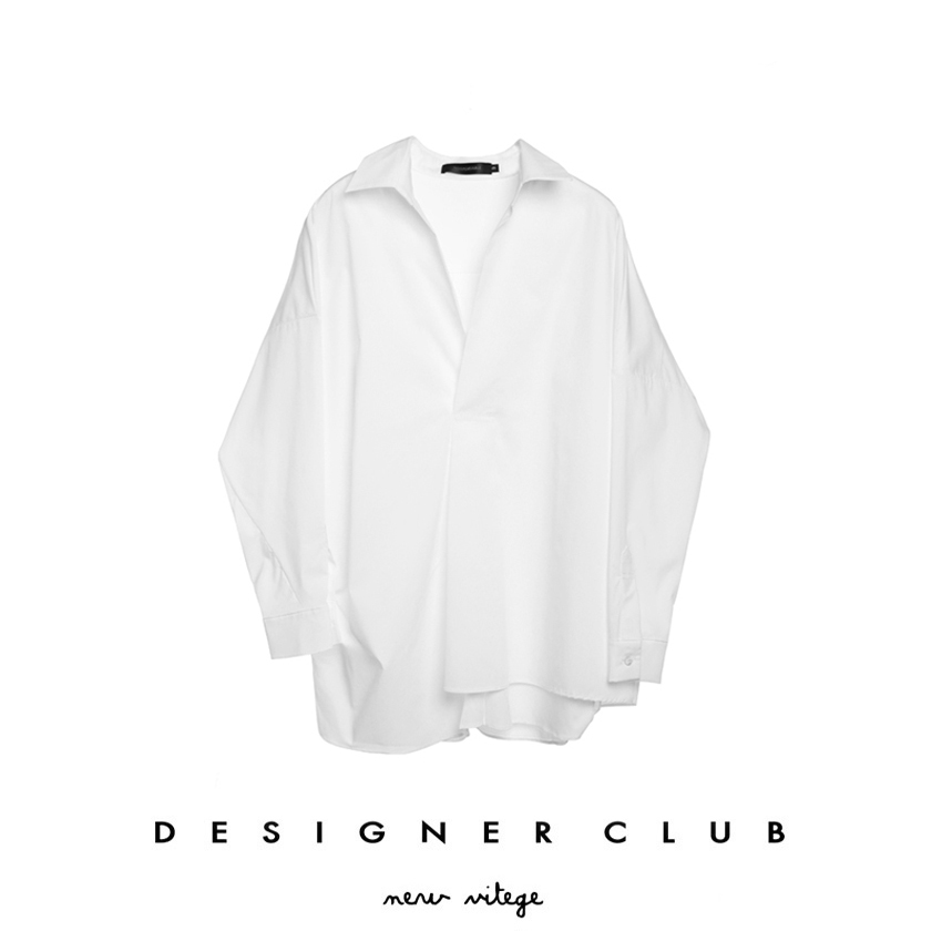 Designer club / 春夏新品男友风宽松舒适假两件设计衬衫206