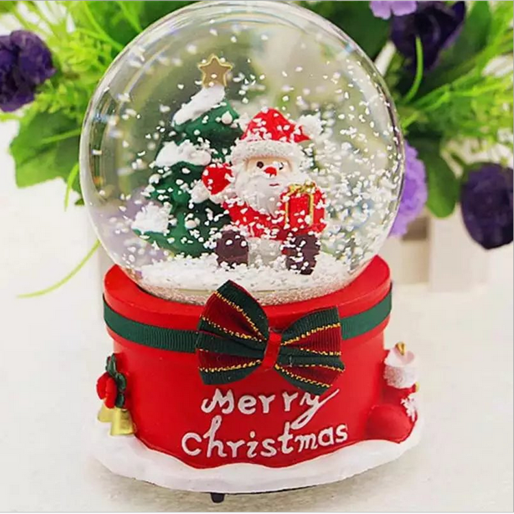 圣诞节礼物彩灯音乐盒圣诞老人雪人水晶球八音盒平安夜送女友礼物
