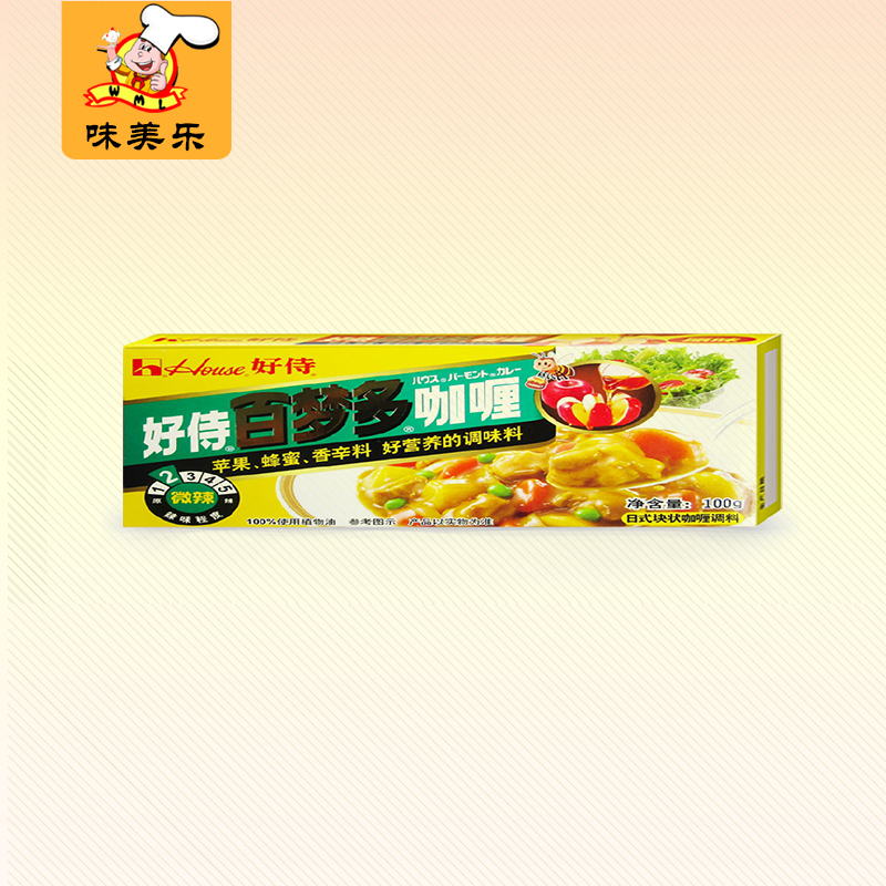 【味美乐】好侍百梦多咖喱2号微辣100g 速食咖喱块 厨房调味品