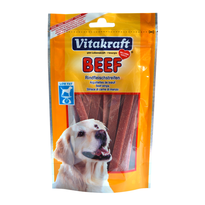 5包多省包邮Vitakraft卫塔卡夫美味狗零食犬用牛肉切条80g