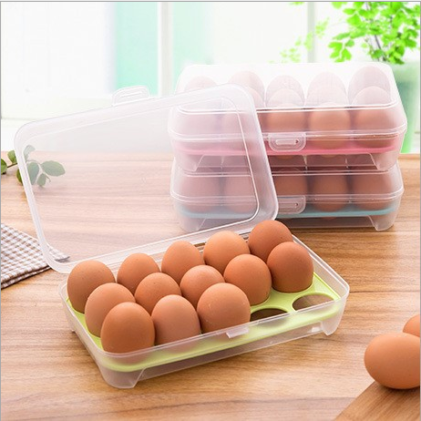 冰箱放鸡蛋收纳盒保鲜盒鸡蛋托鸡蛋格蛋盒厨房塑料盒子-15格