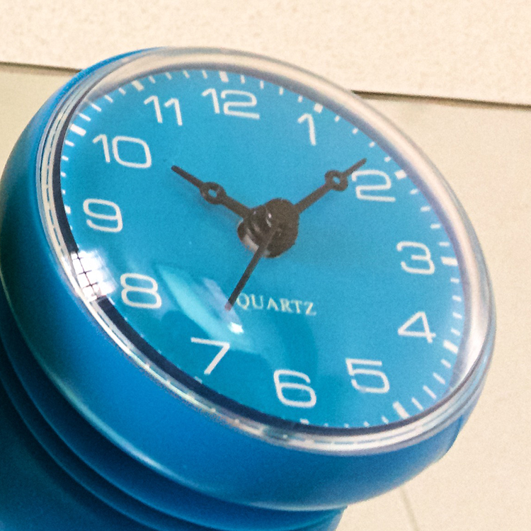 【蓝色浴室钟】吸盘钟防水钟吸壁钟冰箱贴钟瓷砖钟玻璃镜子吸钟