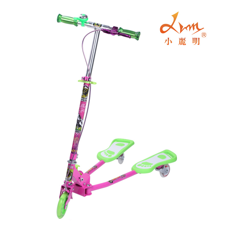 小丽明XLM-902儿童蛙式滑板车全铝小孩蛙式三轮滑板车 脚踏车童车