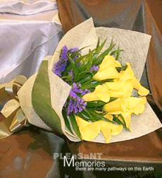 进口黄色马蹄莲花瓶插花北京鲜花速递花店订花生日鲜花鲜花