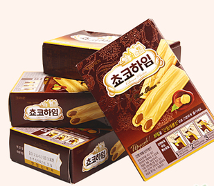 韩国进口零食可拉奥crown巧克力夹心榛子瓦 巧克力威化饼干 47g