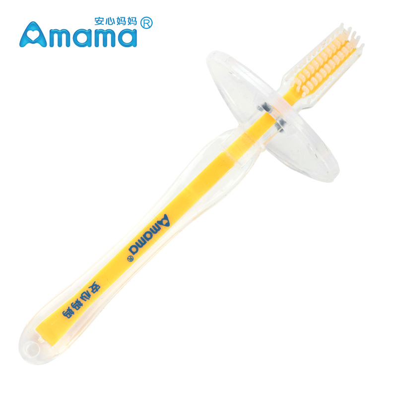 amama/安心妈妈幼儿护理牙刷 婴儿液态硅胶宝宝乳牙护理清洁牙刷