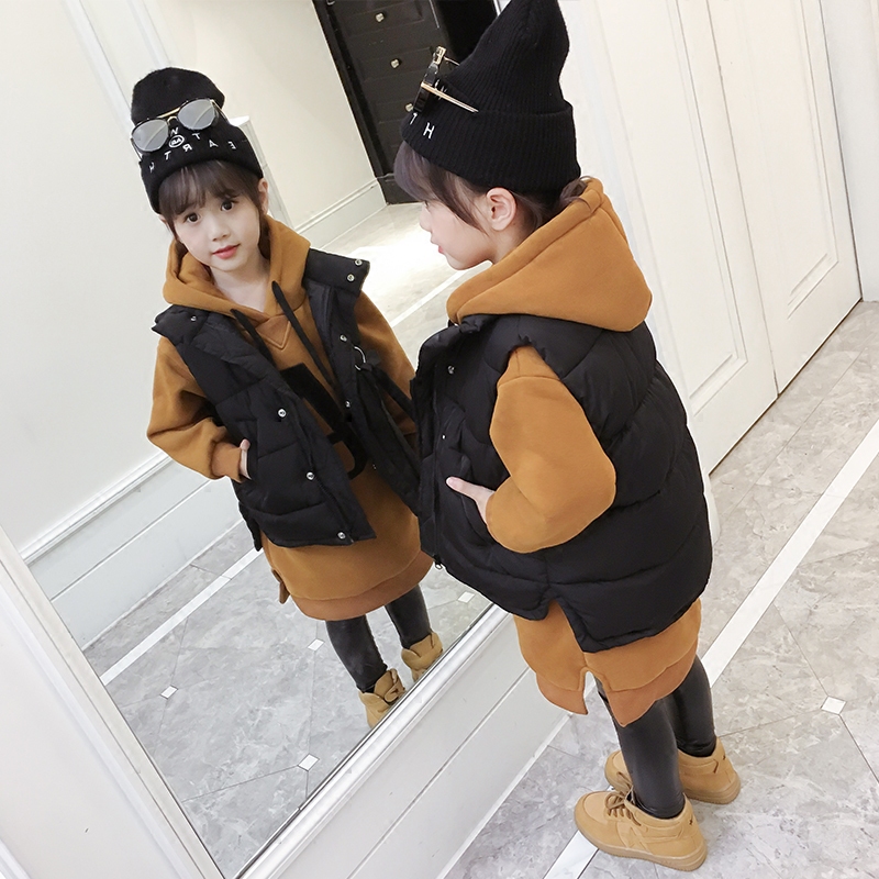 女童冬装套装2017新款中大童韩版卫衣儿童洋气秋冬马甲5两件套7潮