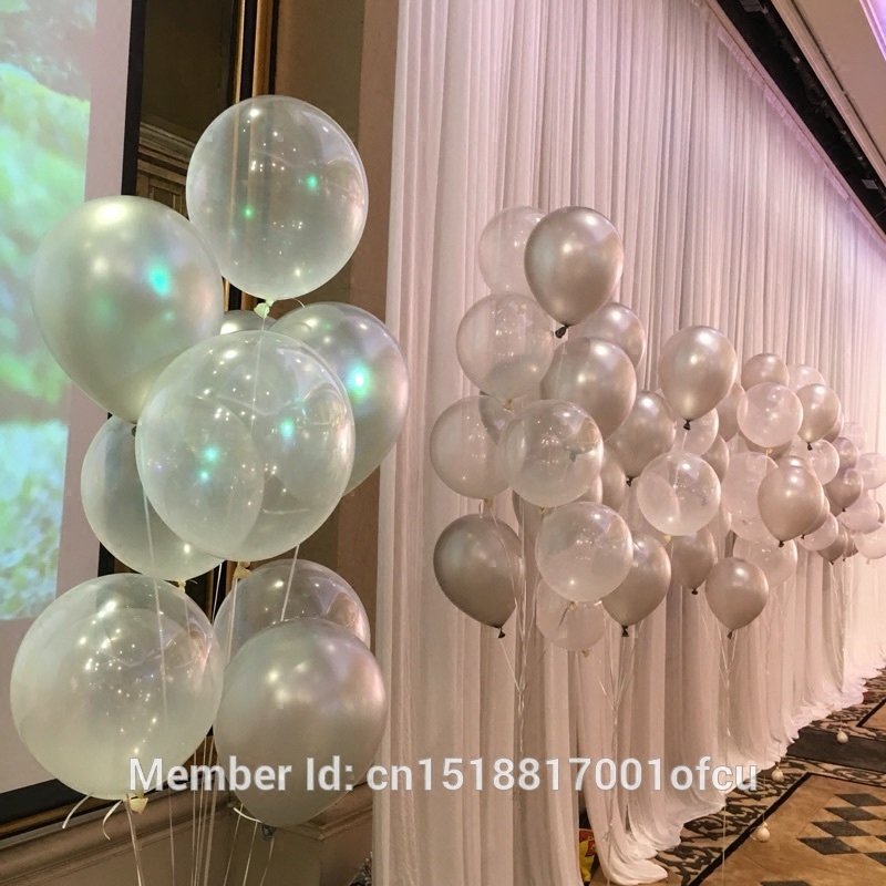 20个12寸透明气球生日派对会场布置节日活动舞台装饰用品金/银色