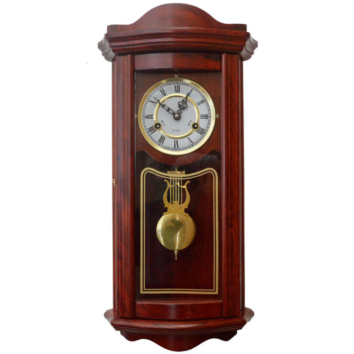 红木（刺猬紫檀）机械挂钟 纯木结构 老式机械挂钟 客厅挂钟