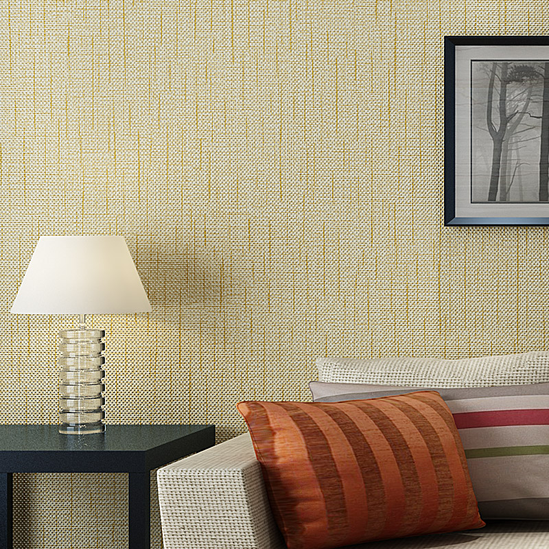 普纳纯色无纺布墙纸特价美式草编纹理素色壁纸温馨卧室客厅背景墙